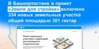В Башкортостане в проект «Земля для стройки» включено 334 земельных участка и территорий общей площадью 301 гектар - Бакалинский район